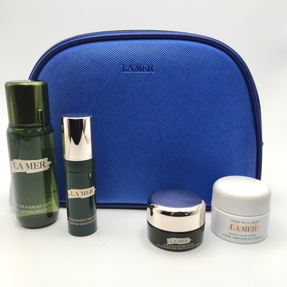 La Mer Creme Regenerating Serum Eye Concentrate Lotion Bag 5 Pc Gift Set NEW - Picture 3 of 11